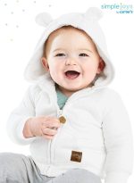 Simple Joys by Carter's Unisex Babies' Hooded Sweater Jacket with Sherpa Lining - Image 2